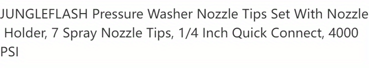 7-Nozzle Tips High-Pressure Washer Tips Tool Set - Nozzles & Hose Attachments with 1/4 Inch Quick Connect, 4000 PSI, Nozzle Holder for Efficient Cleaning