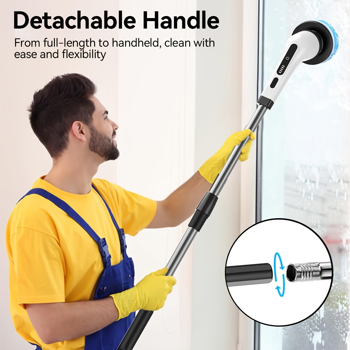 Electric Convenient Rotary Cleaning Brush, Shower Brush Wireless Cleaning Brush With 9 Replaceable Brush Heads, Adjustable Retractable Handle, With 2-speed Electric Cleaning Brush, Suitable For Floor, Bathroom, Tile, Kitchen,