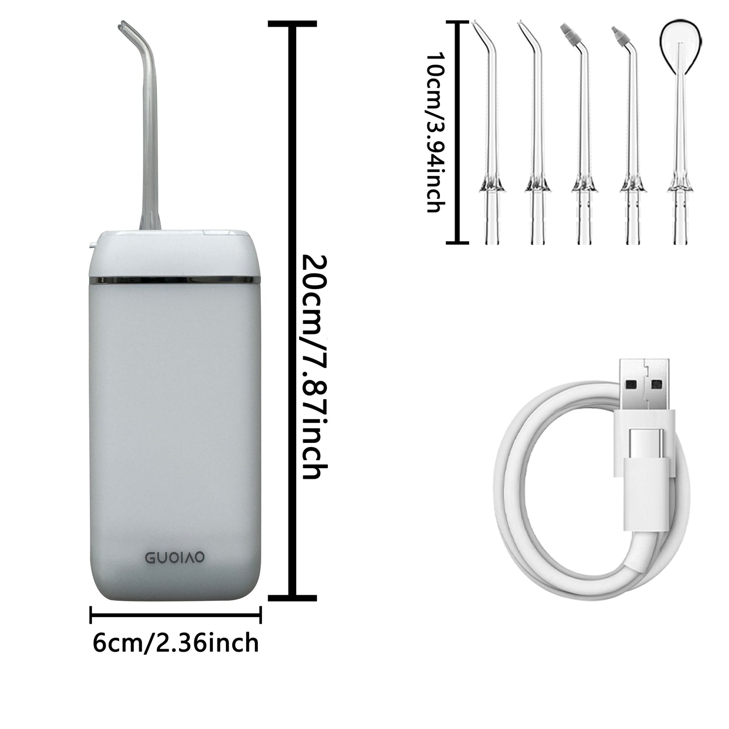 Portable Water Flosser Cordless Teeth Oral Irrigator With 140ML Telescopic Water Tank Waterflosser, 3 Modes And 5 Tips, IPX7 Waterproof Oral Irrigator With Travel Bag