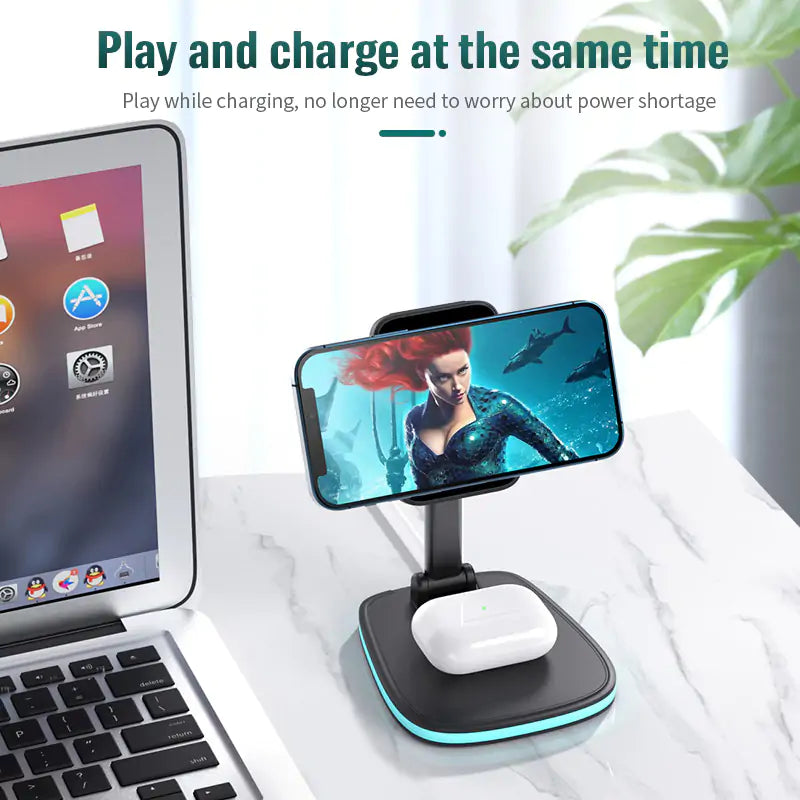 3in1 15W Folding Wireless Magnetic Charger