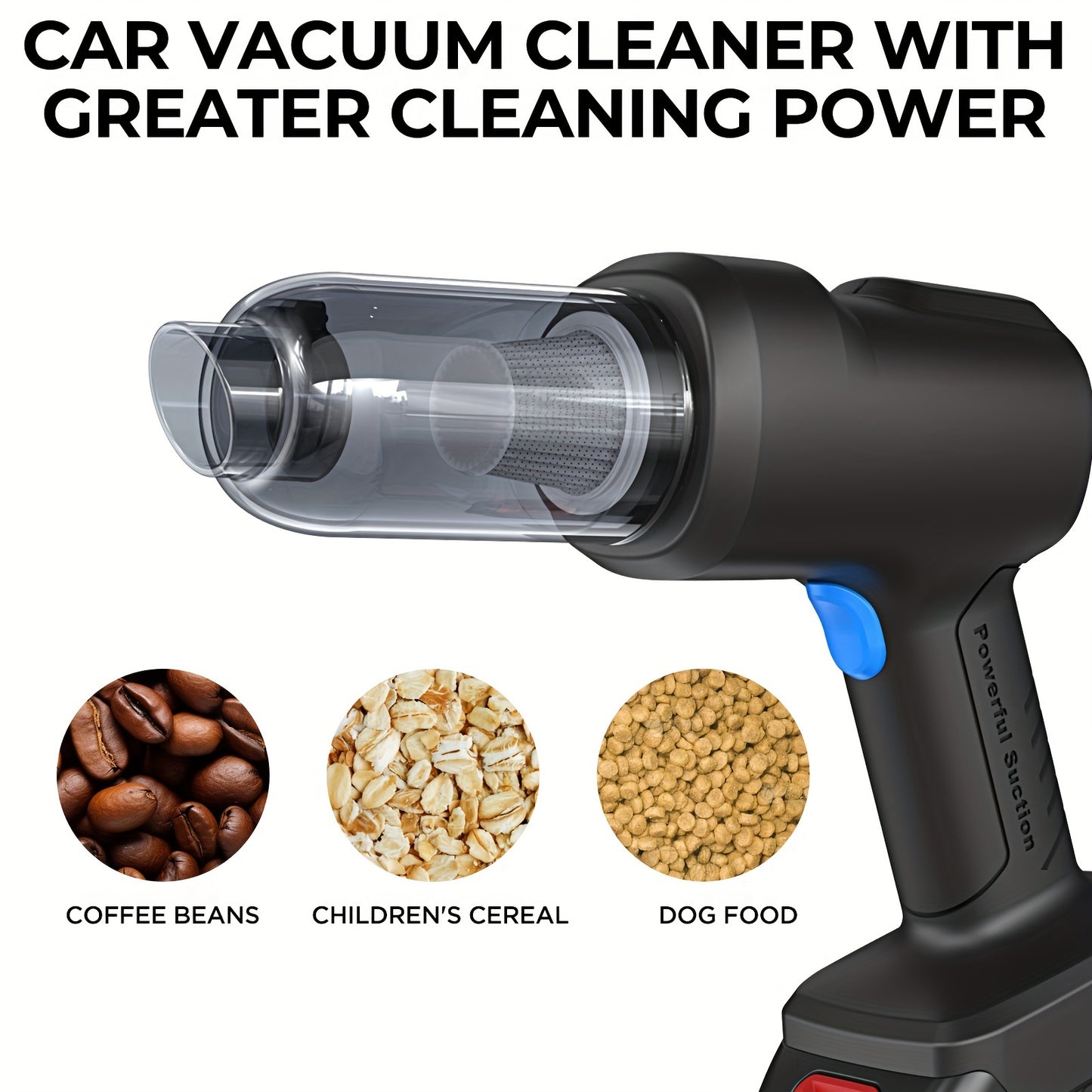 22000Pa High Power Handheld Cordless Vacuum Cleaner, 4 In 1 Portable Wireless DC 21V For Car Interior Home Office And Car Cleaning