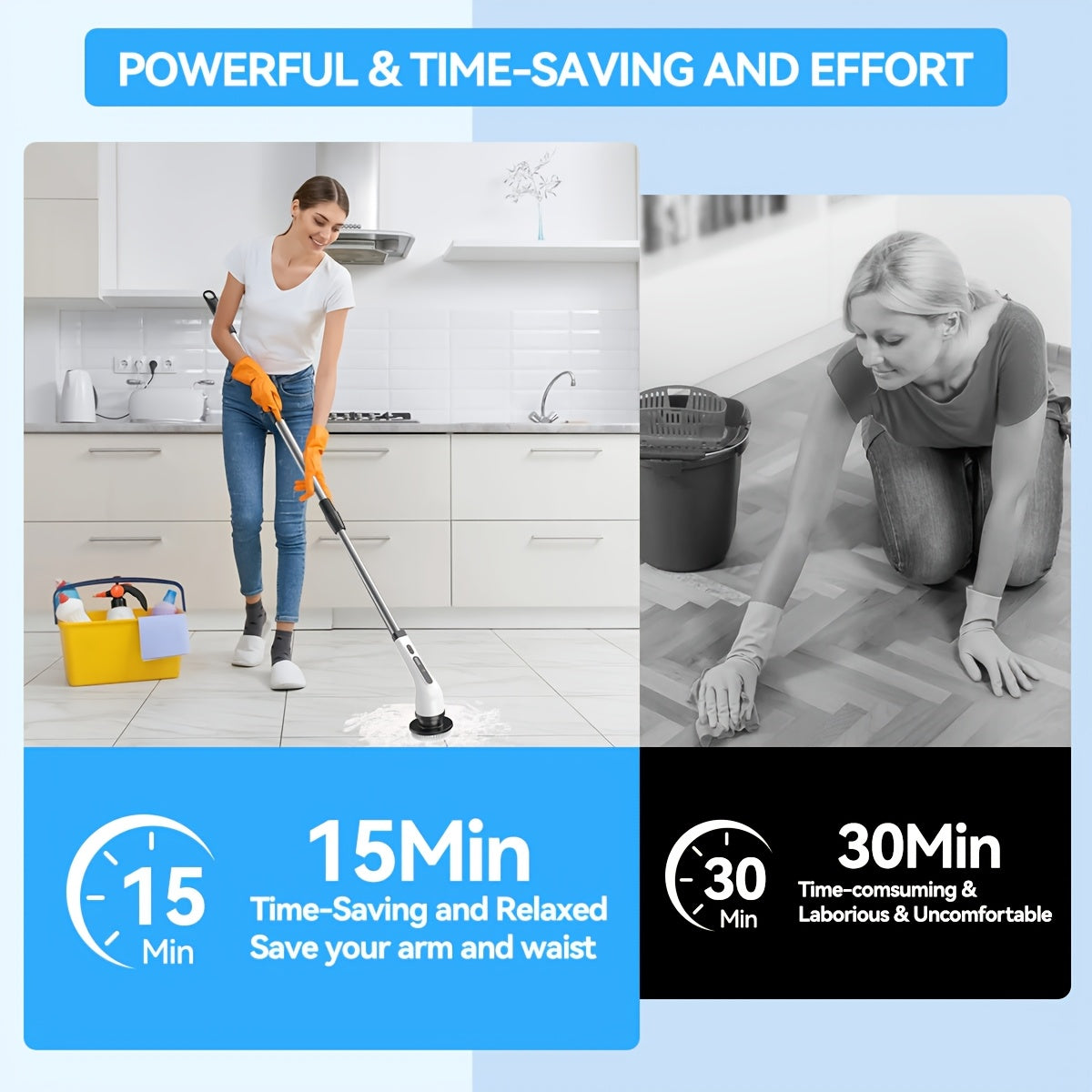 Electric Convenient Rotary Cleaning Brush, Shower Brush Wireless Cleaning Brush With 9 Replaceable Brush Heads, Adjustable Retractable Handle, With 2-speed Electric Cleaning Brush, Suitable For Floor, Bathroom, Tile, Kitchen,