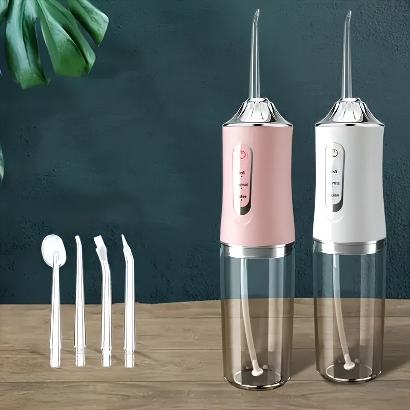 USB Rechargeable Water Flosser With 800mAh Lithium Battery - 3 Modes, 4 Nozzles For Deep Clean & Oral Health, Perfect For Travel & Home Use