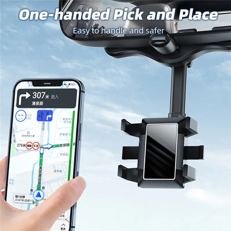 360° Car Rearview Mirror Phone Holder