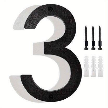 1 Pack 8 Inch Modern House Numbers - Durable Outdoor Yard Decor - High-Contrast 911 Visibility Signage - Sleek Black Finish with Nail Kits Included for Wall, Door, Garage, Gate