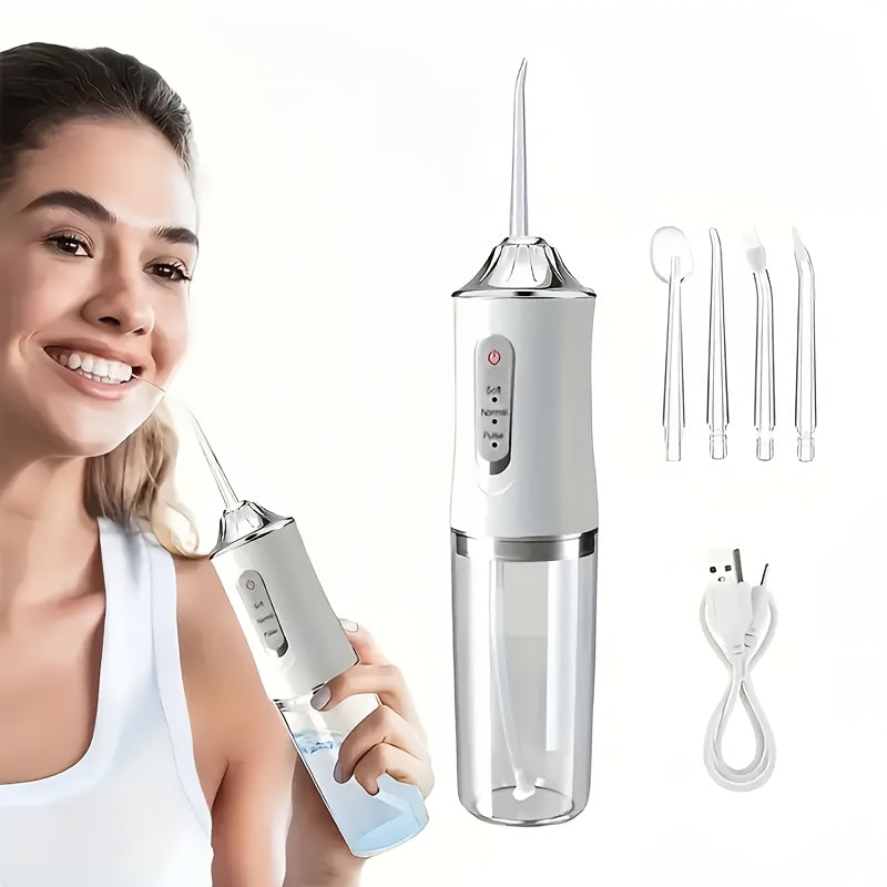 USB Rechargeable Water Flosser With 800mAh Lithium Battery - 3 Modes, 4 Nozzles For Deep Clean & Oral Health, Perfect For Travel & Home Use