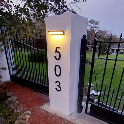 1 Pack 8 Inch Modern House Numbers - Durable Outdoor Yard Decor - High-Contrast 911 Visibility Signage - Sleek Black Finish with Nail Kits Included for Wall, Door, Garage, Gate