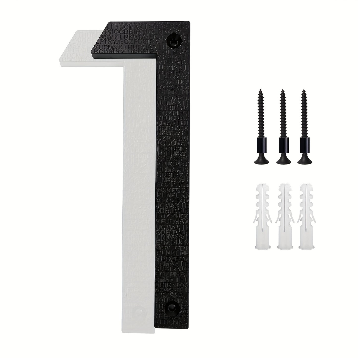 1 Pack 8 Inch Modern House Numbers - Durable Outdoor Yard Decor - High-Contrast 911 Visibility Signage - Sleek Black Finish with Nail Kits Included for Wall, Door, Garage, Gate