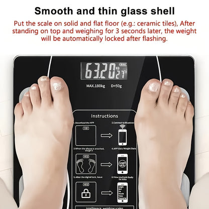 Smart Wireless LED Weight Scale with Durable Battery - Track Your Progress, Ideal for Daily Fitness & Family Use, USB Rechargeable