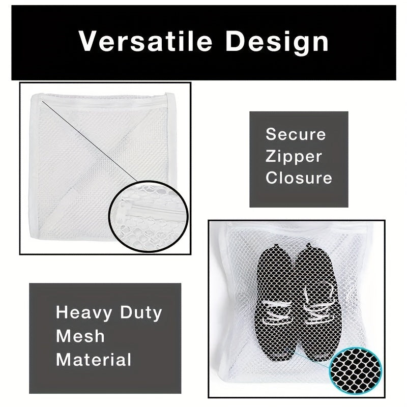 Sneaker Washer & Dryer Bag, Reusable Mesh Laundry Bag with Elastic Straps and zipper, Mesh Laundry Bag with zipper for Sneakers, sports shoes, cloth toys, Clothing, washable hats, fits most Dryer Doors, Protects the drum of w