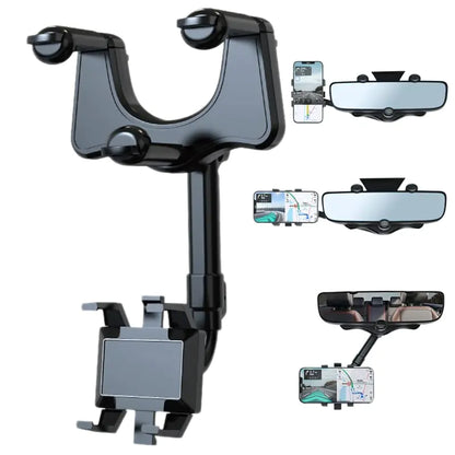 360° Car Rearview Mirror Phone Holder