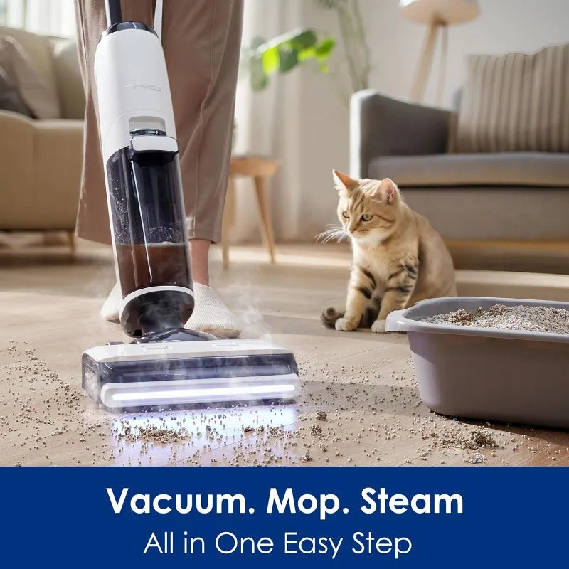 Tineco S7 Steam Cordless Wet Dry Vacuum Steam Mop All-in-One, Floor Washer for Sticky Mess Clean Up on Hard Floors with Digital Display