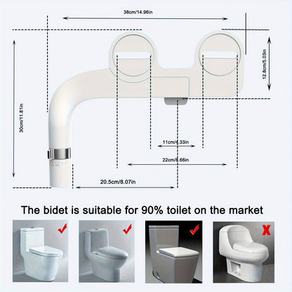 Dual Retractable Nozzles Atalawa Bidet Attachment For Toilet, Non-Electric Self-Cleaning Fresh Water Sprayer, Adjustable Water Pressure Bidets For Existing Toilets